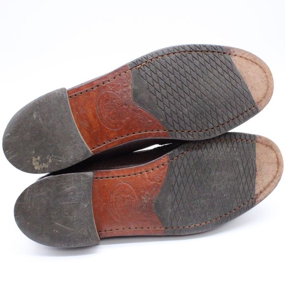 Vintage H.S. Trask Tassel Loafer Dress Shoes Mens 10 Brown Leather Slip Handsewn - Picture 6 of 8